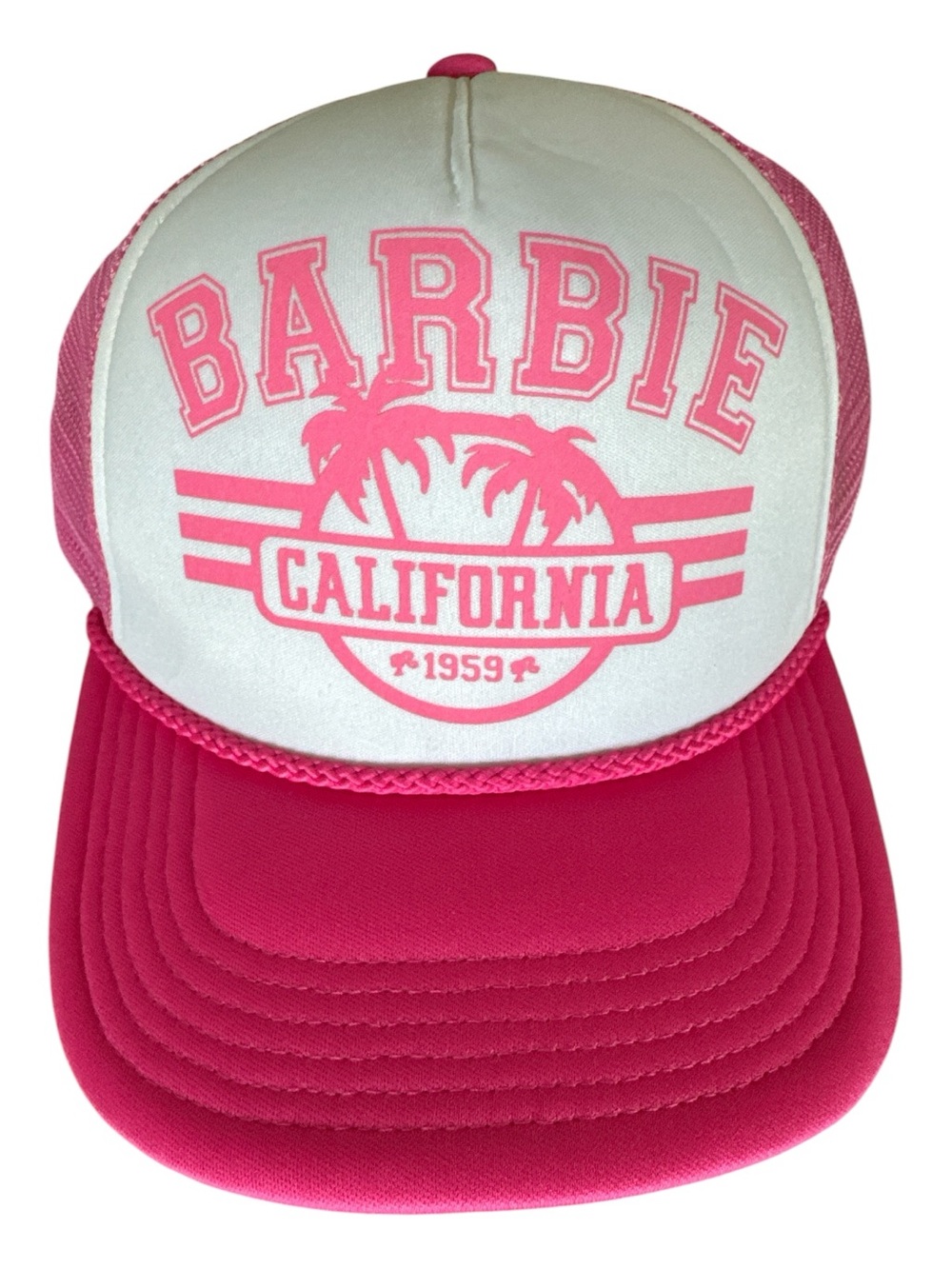 Girls' Barbie California Trucker Hat Pink Adjustable Snapback One Size NWT - Picture 2 of 5